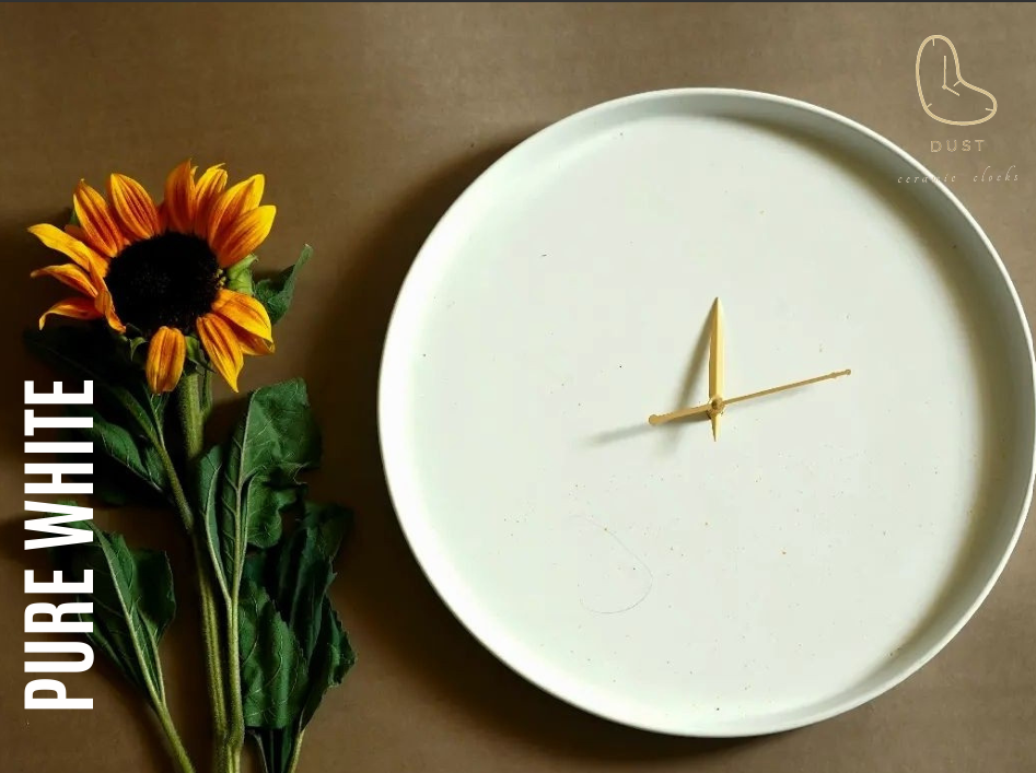 Pure White Ceramic Clock