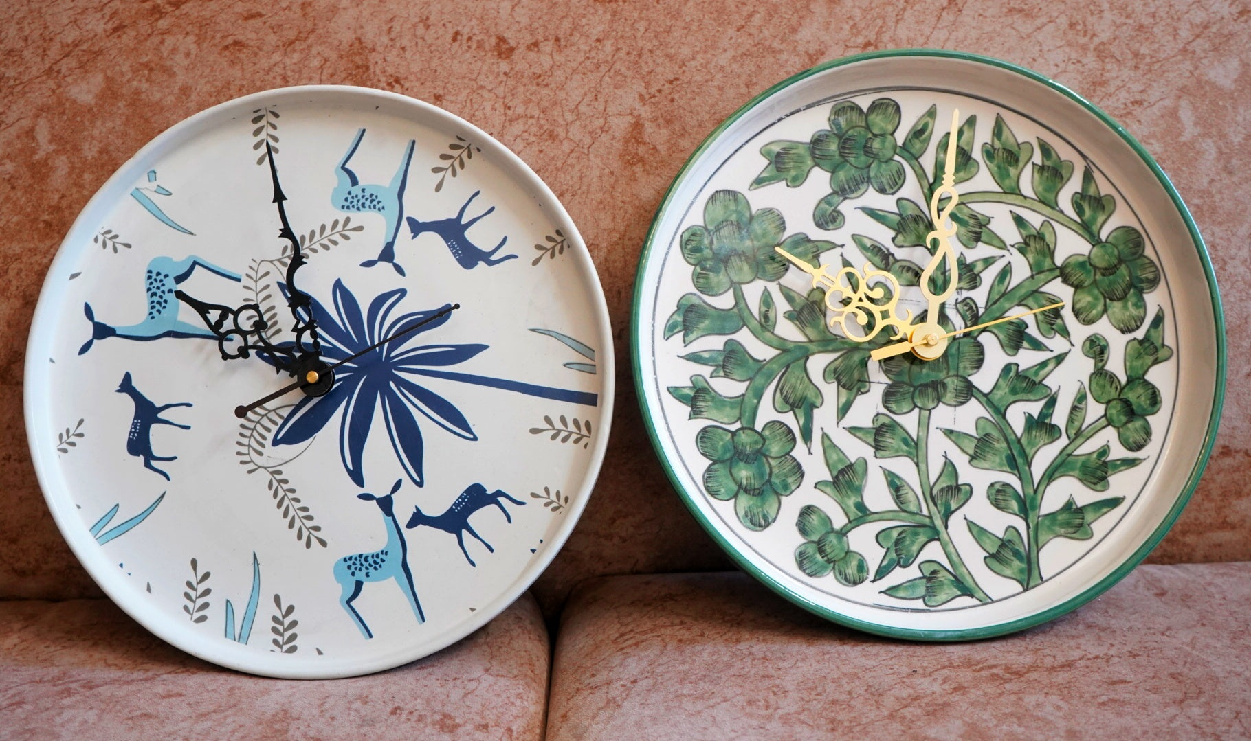 Monsoon Garden Clock + Blue Deer Clock