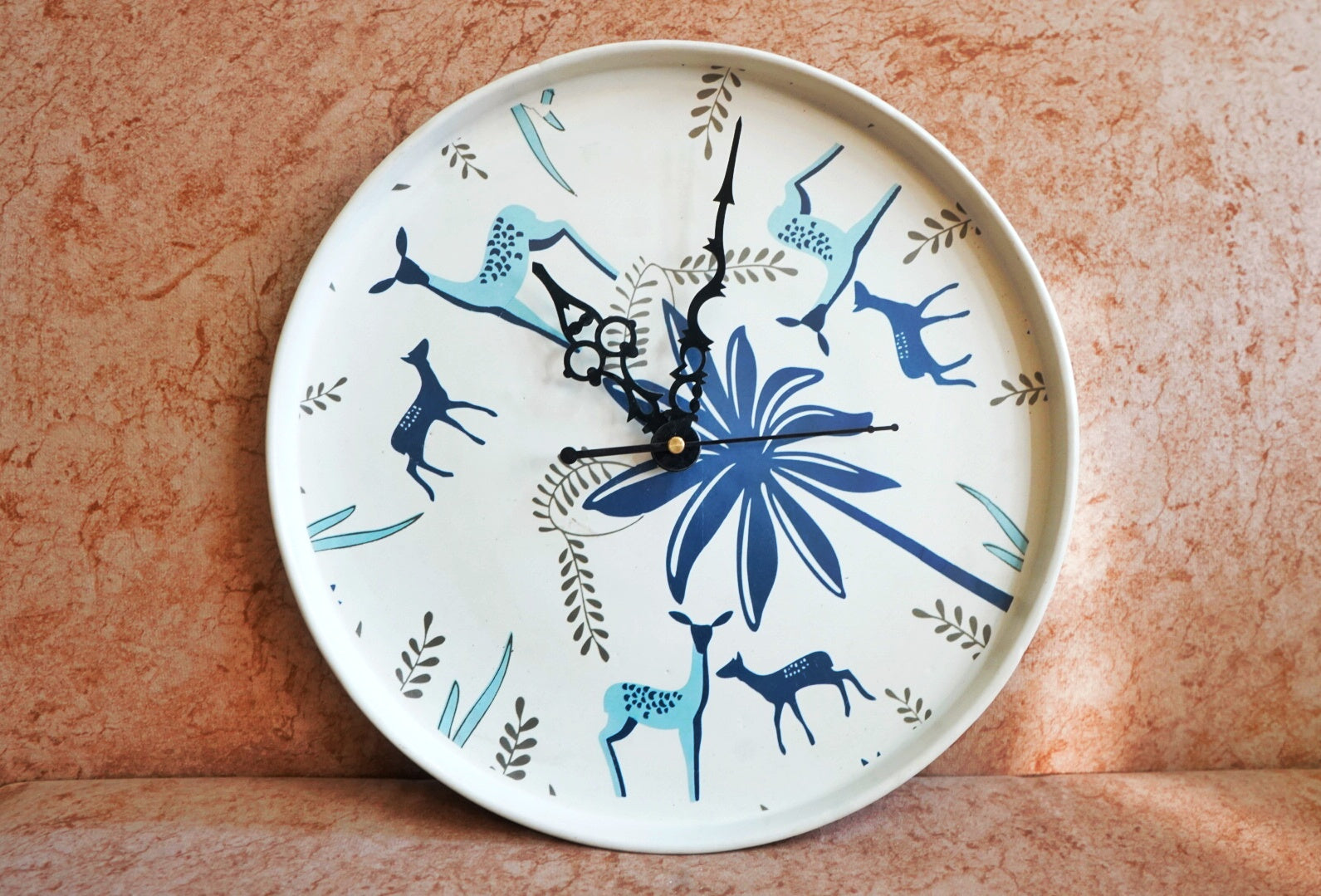 Blue Deer Clock