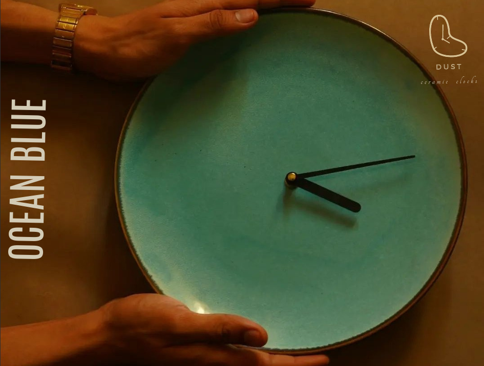 Ocean Blue Ceramic Clock