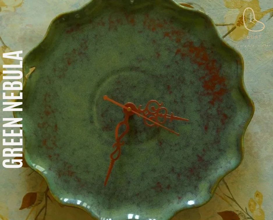 Green Nebula Ceramic Clock